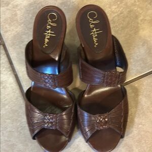Cole Haan Women's chocolate  Brown 7.5 wedge sandals